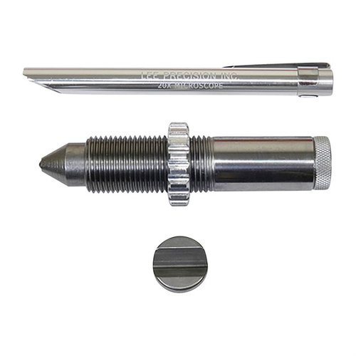 Easily determine the exact Brinnell Number of your lead alloy with the Lee Lead Hardness Testing Kit, featuring a user-friendly 6 step process and a Pocket Microscope.