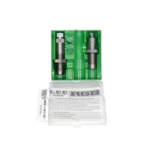 The Lee RGB 223 Remington 2-die set features a Full Length Sizer Die and an Easy Adjust Dead Length Bullet Seating Die, ensuring precision and ease for reloaders.