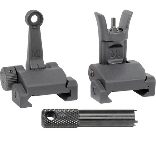 The Midwest Industries AR-15 Combat Rifle Folding Sight Set offers durable, lightweight construction, precise adjustments, and reliable performance for any shooting scenario.