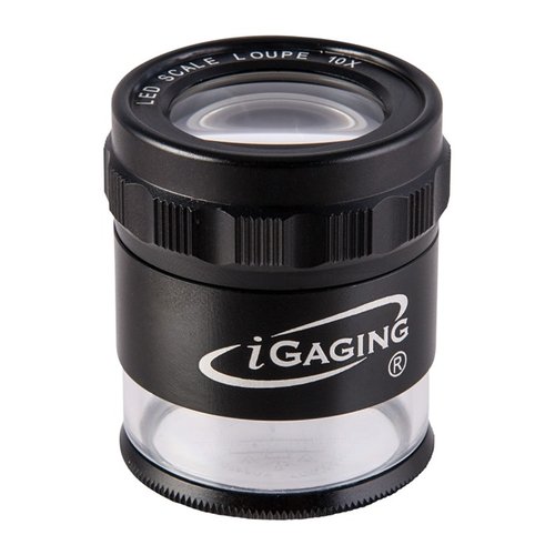 Enhance your precision with the iGaging 10X Magnifier featuring 8 LED lights and a 0.005