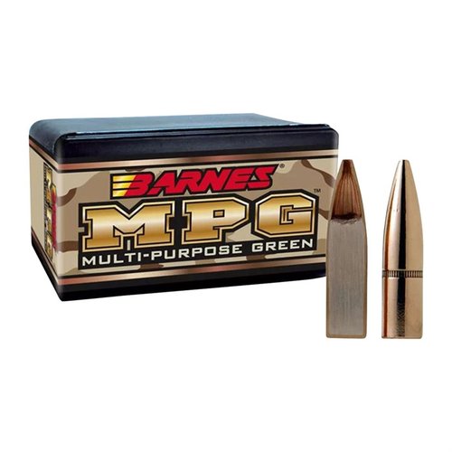 Barnes MPG 22 Caliber bullets offer lead-free, frangible design for reliable feeding and firing, ideal for competition, hunting, and home defense.