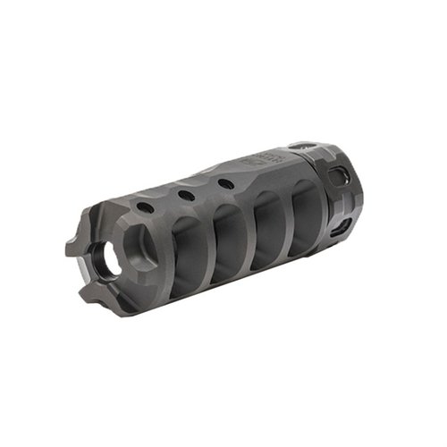 The Precision Armament Hypertap Muzzle Brake offers 84% recoil reduction, tunable gas biasing, and improved accuracy for .223/5.56mm barrels.