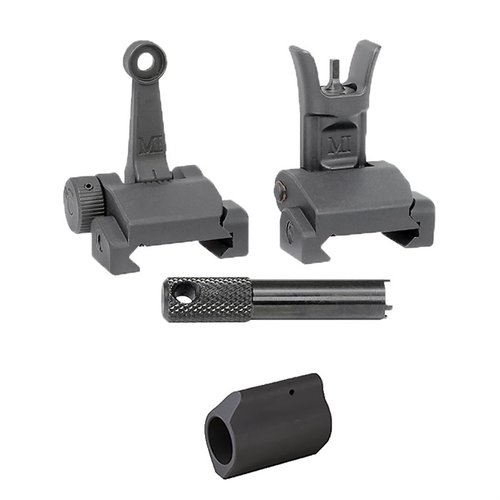 Get the Midwest Industries AR-15 Gas Block with integrated Flip-up Combat Sights for a durable, reliable backup sight solution, ensuring readiness in any situation.