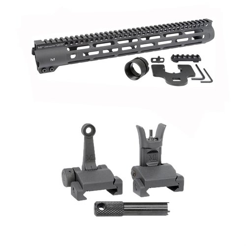 Enhance your AR-15 with Midwest Industries' Slim Line Handguard featuring M-LOK points and integrated Flip-Up Combat Sights for improved accuracy and versatility.