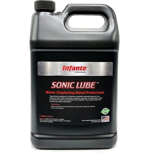 Infante's Sonic Lube offers superior water displacement, rust prevention, and protection for firearms parts, ensuring a factory-new finish without buildup.