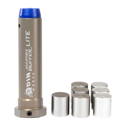 The ODIN Works Adjustable Buffer offers customizability for AR 308, AR-15s, and 9mm carbines, with interchangeable weights for optimal performance.