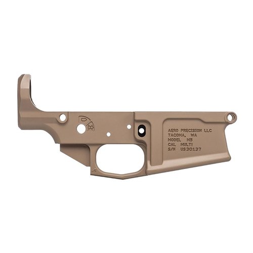 Build your custom big-bore AR with the Aero Precision M5 308 Lower Receiver, featuring mil-spec dimensions, 7075-T6 aluminum, and compatibility with DPMS components.