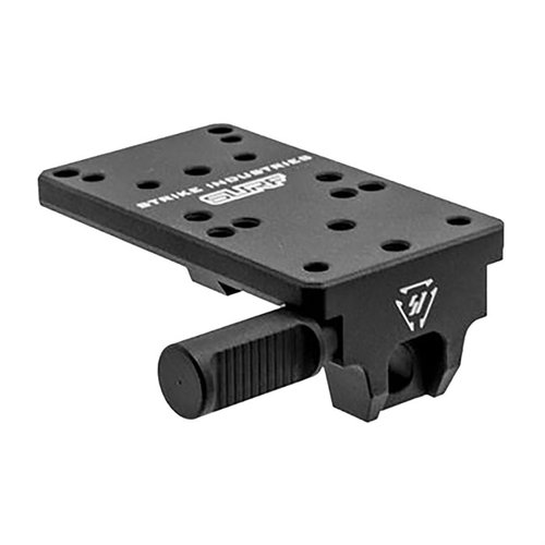The SCORPION Universal Reflex Mount for GLOCK® offers a low bore axis, easy installation without slide cutting, and compatibility with popular red dot optics.