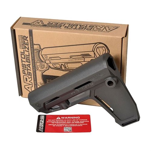 The Strike Industries AR Pistol Stabilizer offers ergonomic comfort, snag-free design, adjustable fit for 1.25