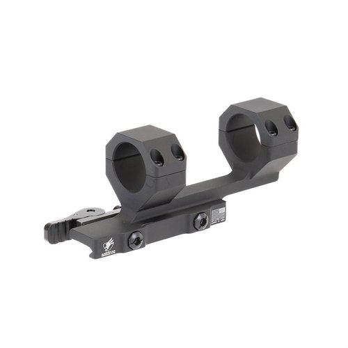 The American Defense Delta Cantilever Scope Mount offers lightweight 6061-T6 aluminum construction, enhanced eye relief, and a patented QD Auto Lock Lever for secure attachment.