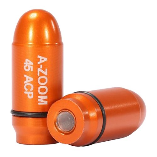 Enhance your shooting skills with A-ZOOM's AMMO SNAP CAP DUMMY ROUNDS, designed for practice loading, unloading, and dry firing with realistic feel.
