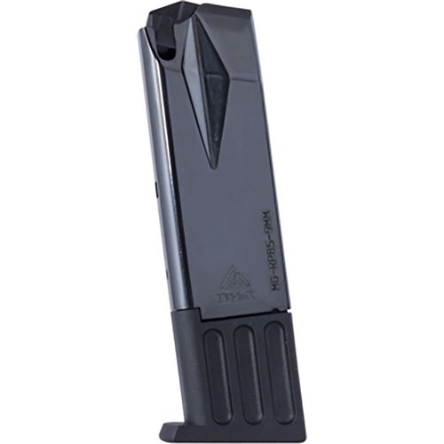 The MEC-GAR RUGER® P85/89 10-RD Blue Magazine is made from durable, certified carbon steel, TIG welded, and heat treated for reliability, ideal for your firearm.