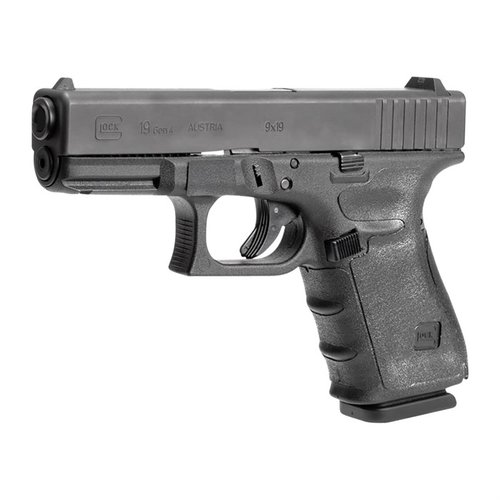 Enhance your Glock® 19 Gen 4 with Hogue's ultra-thin Wrapter Rubber Adhesive Grips, offering superior grip while preserving your firearm's original frame.