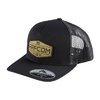 Support ARFCOM with this stylish black snapback hat featuring breathable black mesh and a distinctive olive rubber hexagonal patch for a comfortable fit.