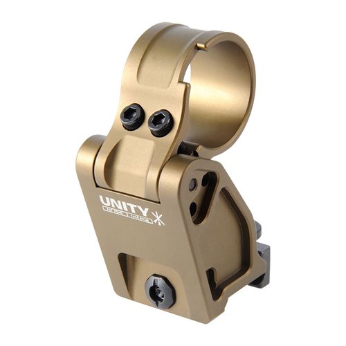 The FAST FTC Magnifier Mount offers a patented Flip-To-Center mechanism for low-profile storage, rapid transitions, and compatibility with Aimpoint® Magnifiers.