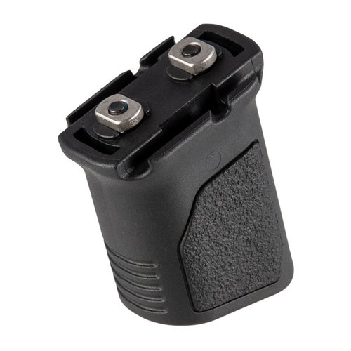 The Strike Industries AR-15 Angled Grip features an 86° angle, built-in cable management, textured handling surfaces, and is M-LOK compatible for optimal control.