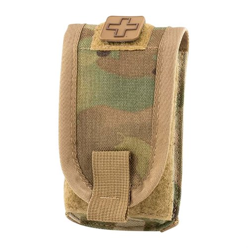 The Eleven 10® Tourniquet / Self-Aid Pouch holds a SOF-T®T Wide Tourniquet, features a medical patch, and attaches easily to belts or MOLLE webbing.