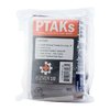 The PTAKS Rugged Refill Pod includes essential trauma supplies like CLEER Medical Dressing, Combat Gauze, Nitrile Gloves, Frog Tape, and a Chest Seal for emergency readiness.