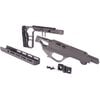 The Grey Birch LaChassis offers a lightweight, modular design with adjustable features, easy magazine changes, and compatibility with various stocks and forends.