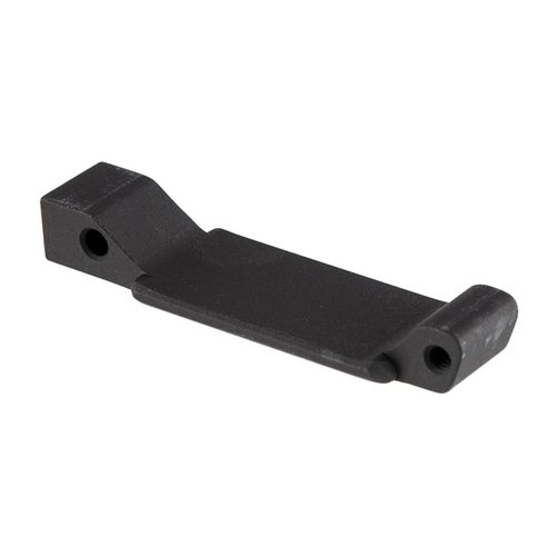 The TGF Black Trigger Guard is machined from 7075 aluminum, features a flush set screw, and canted edge for easy magazine insertion, ensuring reliability and style.