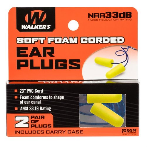 Walkers Corded Foam Ear Plugs offer 32 dB sound reduction, a 24-inch cord for convenience, and ensure you won't lose them during shooting sessions.