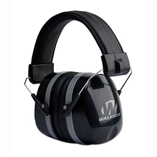 Experience superior hearing protection with Walker's Premium Passive Folding Ear Muff, featuring a padded headband, soft PVC ear pads, and a compact design.