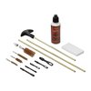 The Outers Universal Cleaning Kit features a lightweight aluminum rod, multiple jags, brushes, and cleaning solutions for efficient firearm maintenance.