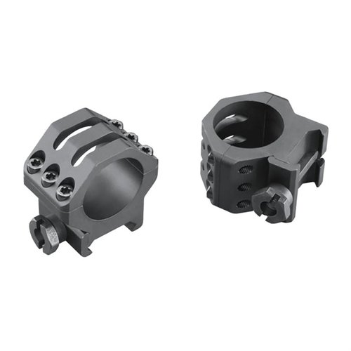 Weaver's Six-Hole Picatinny Rings offer max security with six screws, improved crossbolt design, Type III anodized finish, and no-strip Torx screws for Tactical Precision rifles.