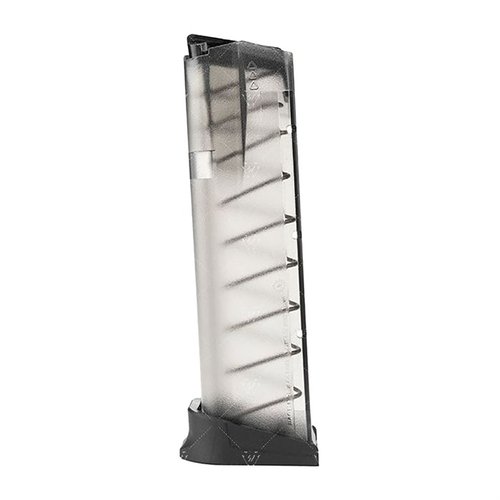 The Strike Industries GLOCK 17 Magazine features a 17+ round capacity, translucent body for ammo visibility, ambidextrous release cuts, and tool-less disassembly.