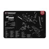 Protect your SIG Sauer P320 with the TEK MAT cleaning mat, featuring a soft polyester top, non-slip neoprene backing, and an exploded parts diagram for easy reference.