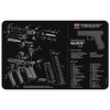 The TekMat Ultra 20 Pistol Cleaning Mat is waterproof, scratchproof, and includes detailed firearm schematics for easy disassembly and reassembly.