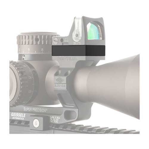 Enhance your view with the Reptilia ROF Riser for Trijicon RMR/SRO, offering 2.5mm or 10mm elevation for added clearance and compatibility with various optics.