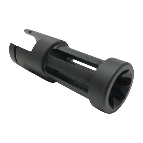 Enhance your Ruger™ 10/22™ with the Samson Manufacturing Corp Flash Hider; easy installation with no gunsmithing needed, featuring a secure set screw design.