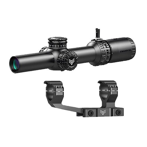 The Swampfox Arrowhead 1-6X24mm scope features locking turrets, illuminated reticles, and superior optical design, ideal for law enforcement and self-defense.
