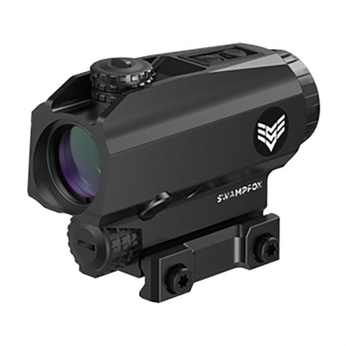 The Swampfox Blade 1x25mm Prism Sight offers fast target acquisition, Bullet Rise Compensating reticle, and Auto-On Shake N’ Wake for reliable home defense.