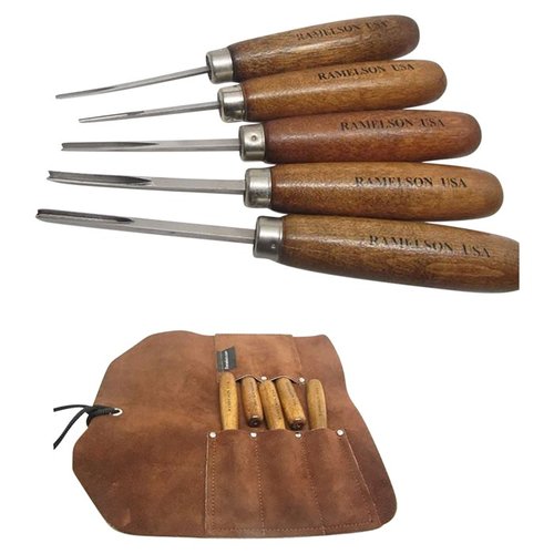 Enhance your gunsmithing skills with the U.J. Ramelson 5pc V & U Carving Set, perfect for precise checkering and restoration on gunstocks.