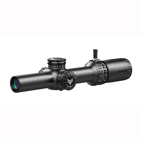The Swampfox Arrowhead 1-8x24mm SFP scope offers tool-free locking turrets, excellent optical clarity, and illuminated reticles, perfect for law enforcement and self-defense.