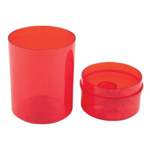 The Lee Precision Red Round Die Box is a durable storage solution for up to four dies, allowing easy access and convenient storage of your turret with dies installed.