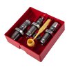 The LEE Precision 22/250 Ackley Improved 3-Die Set includes essential dies for resizing, seating, and crimping, plus a universal shell holder and load data.