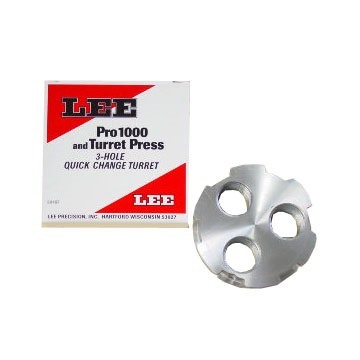 The Lee Aluminum 3-Hole Turret allows for quick caliber changes and is compatible with the 3-Hole Turret Press and Pro 1000, enhancing your reloading efficiency.