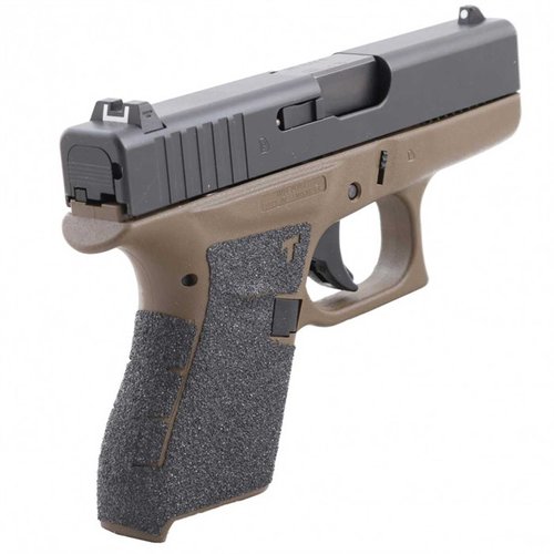 Enhance your Glock 42's grip with Talon Grip Tape, ensuring secure handling, easy removal, and full coverage with control cutouts in a durable granulated finish.