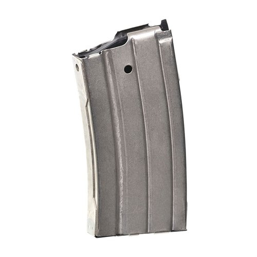 The PRO MAG Ruger Mini-14® 20RD Magazine features a durable heat-treated carbon steel body, nickel plated finish, and reliable injection molded follower for optimal performance.