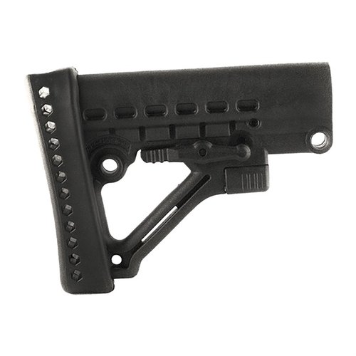 The Archangel® adjustable buttstock features 6 positions, ambidextrous QD sling-swivel inserts, and robust polymer construction, perfect for AR-15®/AR-10® users.