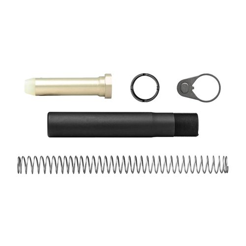 The AERO Precision AR-15 Enhanced Pistol Buffer Kit features mil-spec components, including a 7075-T6 aluminum buffer tube, carbine buffer, and spring, all made in the USA.