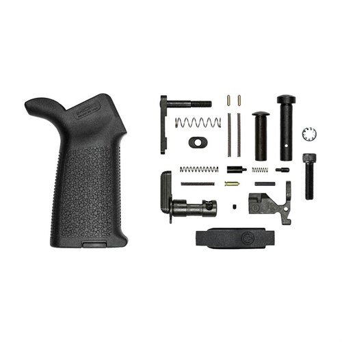 Aero Precision's AR-15 MOE Lower Parts Kit offers essential components, including a Magpul MOE Grip and Trigger Guard, perfect for custom builds without a fire control group.