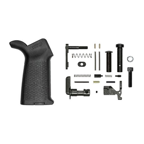 The Aero Precision M4E1 Lower Parts Kit with Magpul MOE Grip includes essential components for assembling your lower receiver, minus the fire control group.