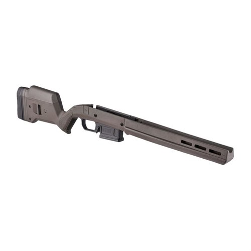 The Magpul Hunter 110 Stock offers enhanced ergonomics, adjustable length of pull, AICS-spec compatibility, and a drop-in design for Savage 110 rifles.