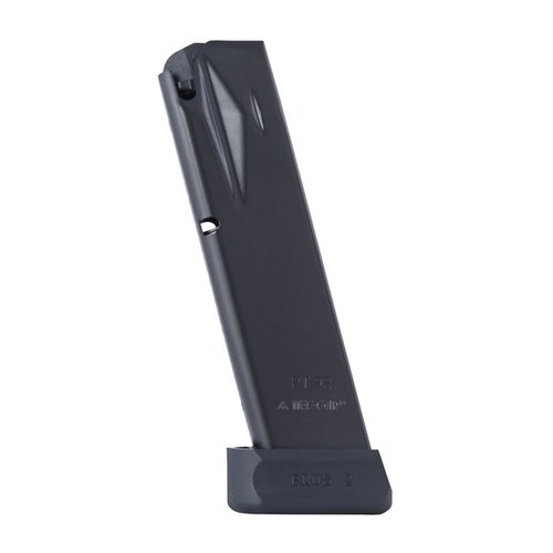 Experience unmatched reliability with the MEC-GAR Taurus PT92/99 20-RD magazine, crafted from certified carbon steel for durability and anti-friction performance.