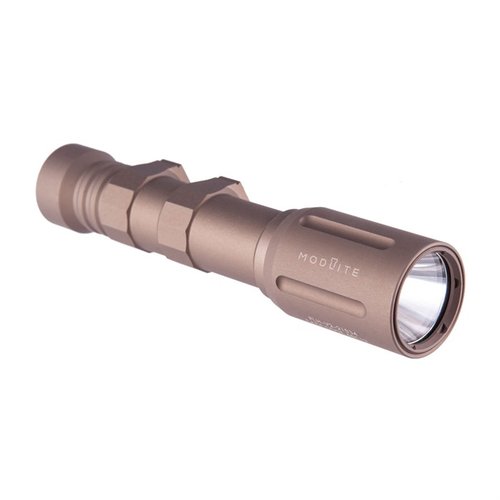 The Modlite PLHv2 18650 weapon light offers 1350 lumens, 54,000 candela, durable construction, and a lifetime guarantee, perfect for indoor or outdoor use.
