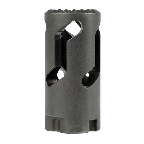 The Midwest Industries AK Flash Hider reduces felt recoil and muzzle flash, made from durable 4140 steel with a phosphate finish, perfect for AK rifles.